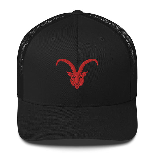 G.O.A.T. Black/Red Trucker Hat