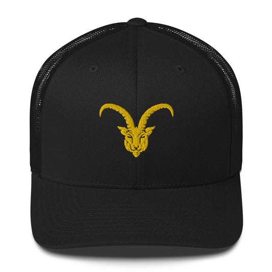 G.O.A.T. Black/Yellow Trucker Hat