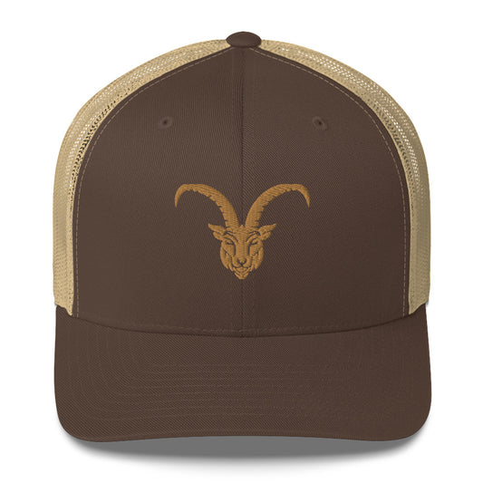 G.O.A.T. Beige/Dark Brown Trucker Hat